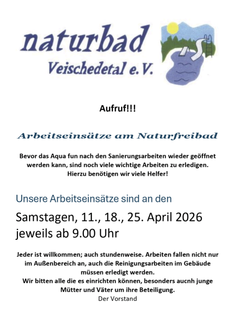 Gemeinsam anpacken: Wir machen das Naturfreibad startklar!